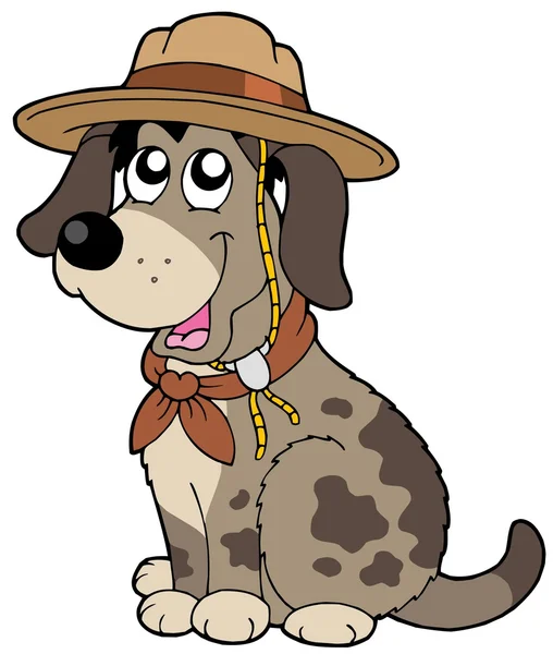 友善的狗在童军帽子 — 图库矢量图片