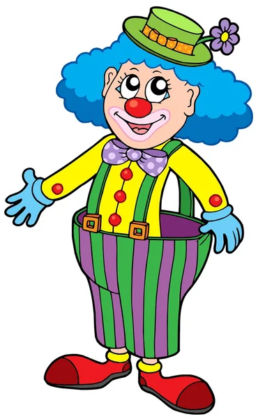Zabawny clown w duże spodnie — Wektor stockowy
