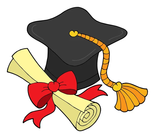 毕业帽和滚动条 — 图库矢量图片