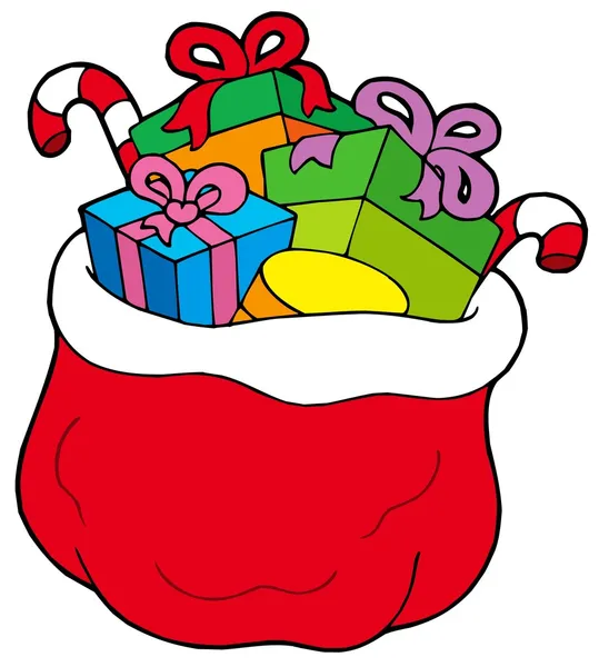 Sacchetto di Natale con regali — Vettoriale Stock