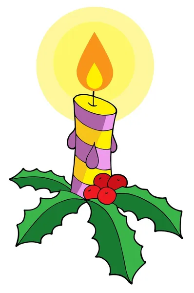 Vánoční svíčka vektorové ilustrace — Stockový vektor