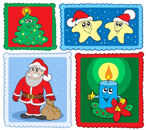 Raccolta francobolli natalizi 2 — Vettoriale Stock