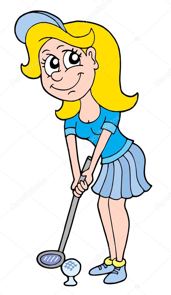 Golf girl vector illustration — Stock Vector © clairev