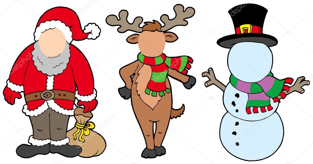 Christmas characters without face — Stock Vector © clairev #2202265