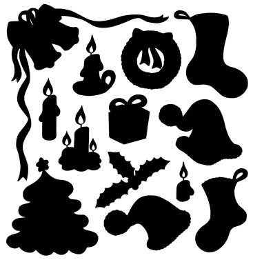 Christmas silhouette collection 01 clipart