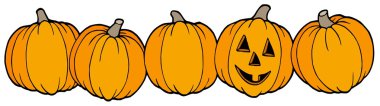 Line of pumpkins clipart