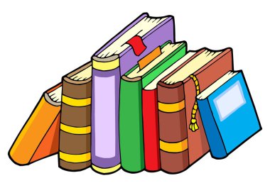 Line of various books clipart