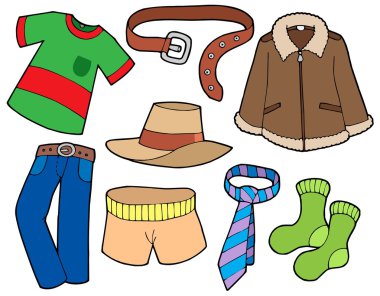 Man clothes collection clipart