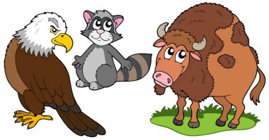 North American animals collection clipart