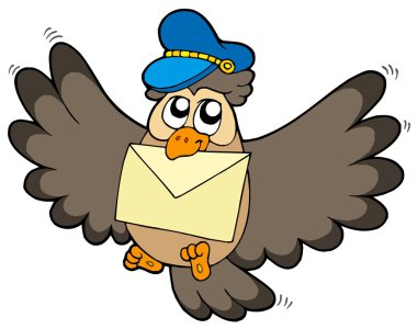 Owl postman with letter clipart