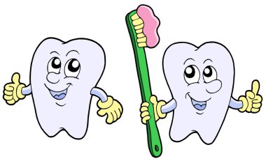 Pair of cartoon teeth clipart