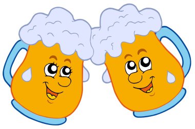 Pair of cartoon beers clipart