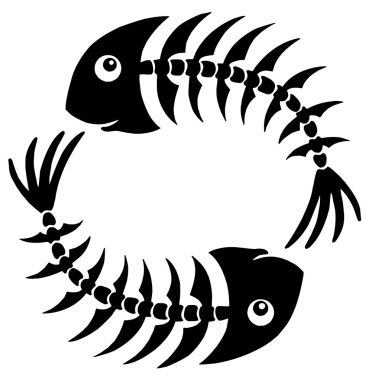 Pair of fishbones clipart