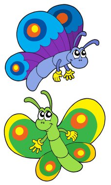 Pair of smiling butterflies clipart