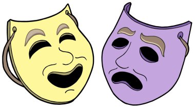 Pair of theatre masks clipart