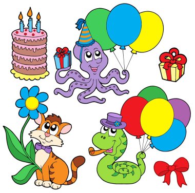 Party animals collection clipart