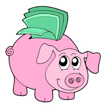 Pig money box clipart