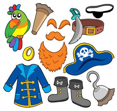 Pirate clothes collection clipart