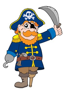 Pirate with sabre clipart