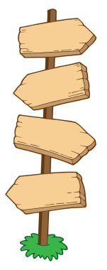 Pointing wooden signs clipart