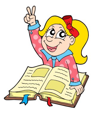 Pupil with book vector illustration clipart