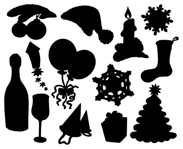 Christmas silhouette collection 03 — Stock Vector