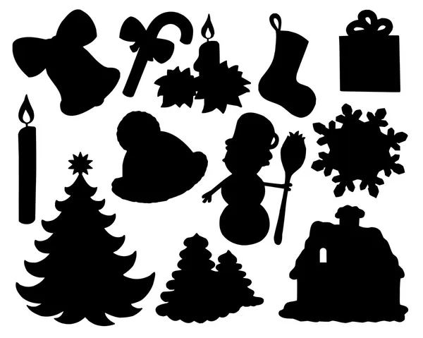 Christmas silhouette collection 02 — Stock Vector