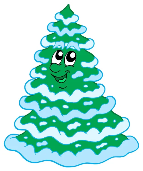 Χριστουγεννιάτικο χιονισμένο δέντρο — Διανυσματικό Αρχείο