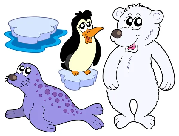 氷の動物コレクション — ストックベクタ