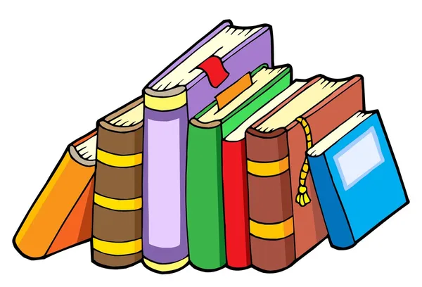 Reihe verschiedener Bücher — Stockvektor