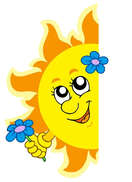 Світле сонце з квіткою — стоковий вектор