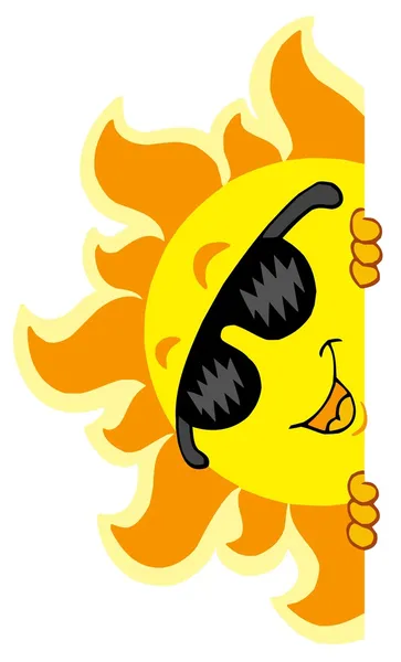 Soleil rôdant avec des lunettes de soleil — Image vectorielle