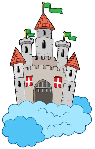 Středověký hrad v oblacích — Stockový vektor