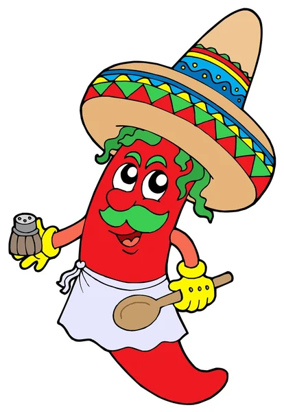 Chef mexicano de chile — Vector de stock