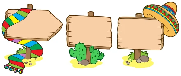 Мексиканські дерев'яні знаки — стоковий вектор