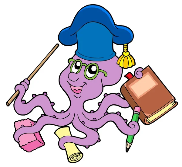 Octopus teacher — Stock Vector