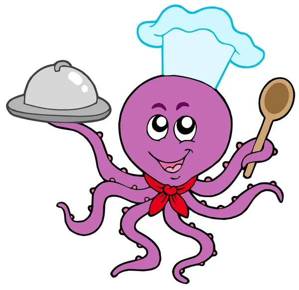 Chefe Octopus —  Vetores de Stock