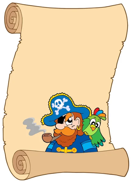 Oude piraat scroll — Stockvector