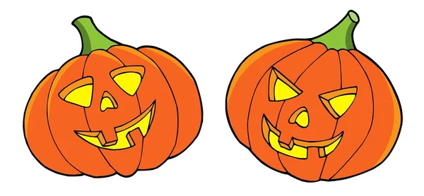 Dvojice halloween dýně — Stockový vektor