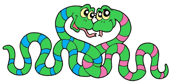 Par de serpientes enamoradas — Vector de stock