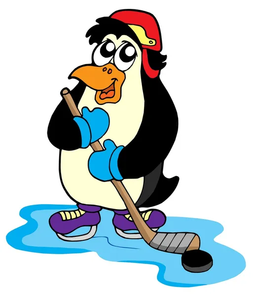 Pingvin ishockeyspelare. — Stock vektor