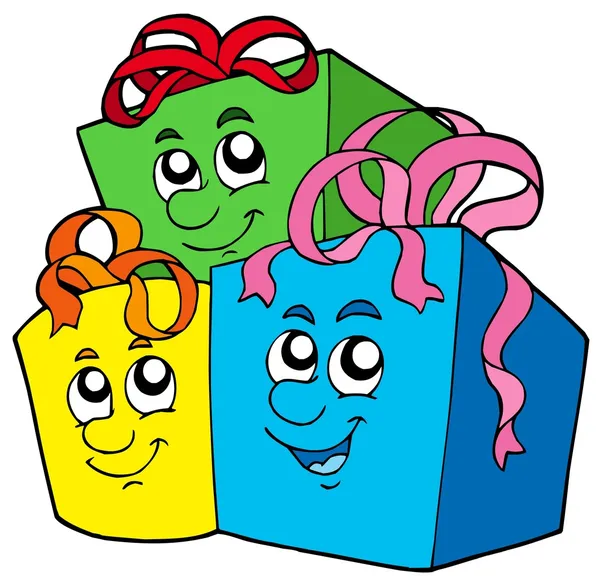 Pile de cadeaux mignons — Image vectorielle