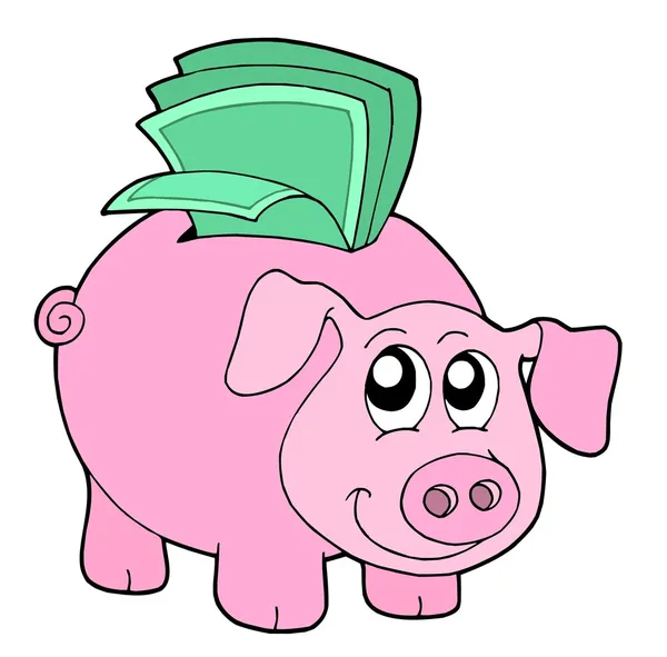 Caja de dinero de cerdo — Vector de stock