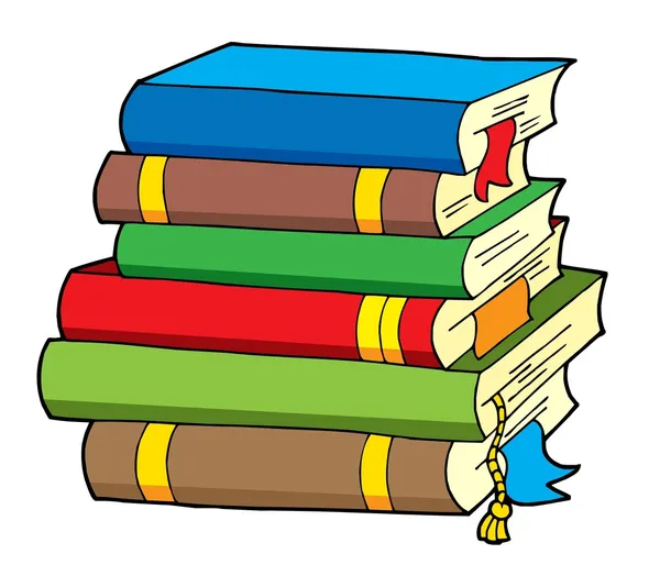 Σωρό από διάφορα βιβλία χρώμα — Διανυσματικό Αρχείο