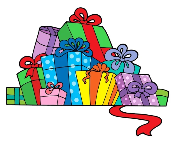 Pile de cadeaux divers — Image vectorielle