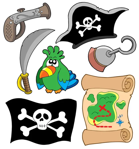 Coleta de equipamentos pirata — Vetor de Stock