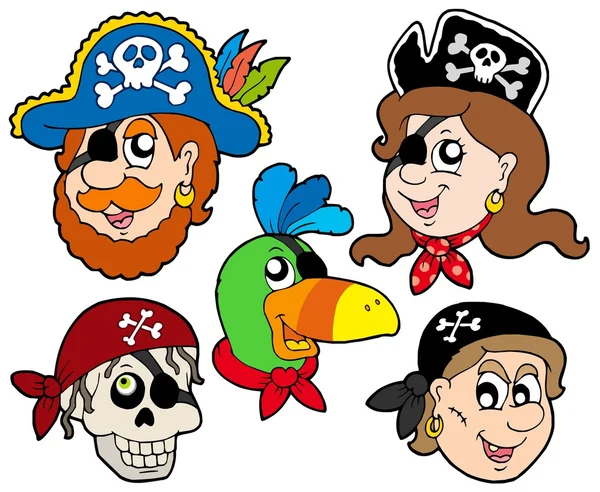 Collection de personnages pirates — Image vectorielle