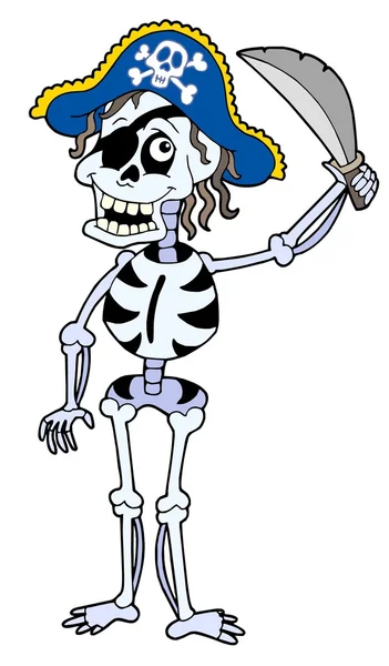 Pirate skeleton with sabre — Stock Vector