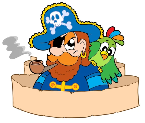 Pirate avec parchemin — Image vectorielle