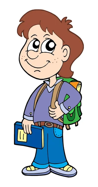 Pupil boy with school bag — Stock Vector